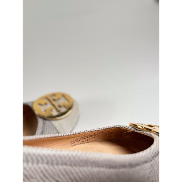 Tory Burch Ballet Flats Gray Serena 2 Montilla Snakeskin Slip On Sandals 8.5 M - Picture 8 of 12